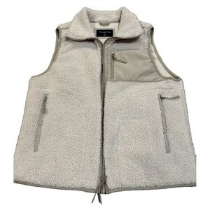 Abercrombie & Fitch Sherpa Vest women's M Soft A&F Collection Tan Beige Cozy